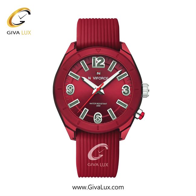 ساعت مچی اورجینال اسپرت-زنانه ناوی فورس|Naviforce|نوی فورس|نیوی فورس قرمز | قرمز| قرمز| کد رفرنس NF7103